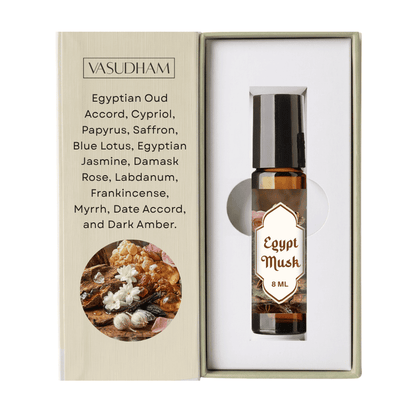 Box of Vasudham Egyptian Musk Roll-On Perfume