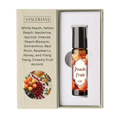 Box of Vasudham Peach Fruit Roll-On Perfume