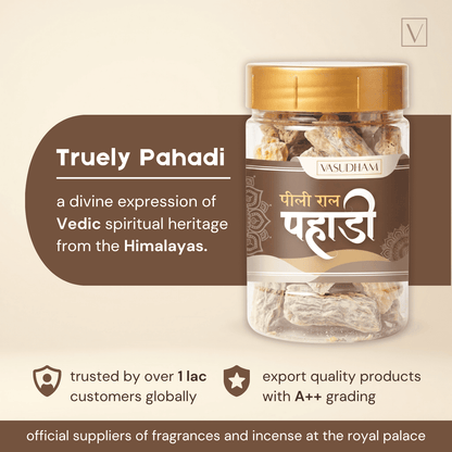 Jar of 'Truely Pahadi' with branding and product description on a beige background