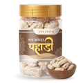 Jar of Vasudham safed raal with a gold lid and label on a white background