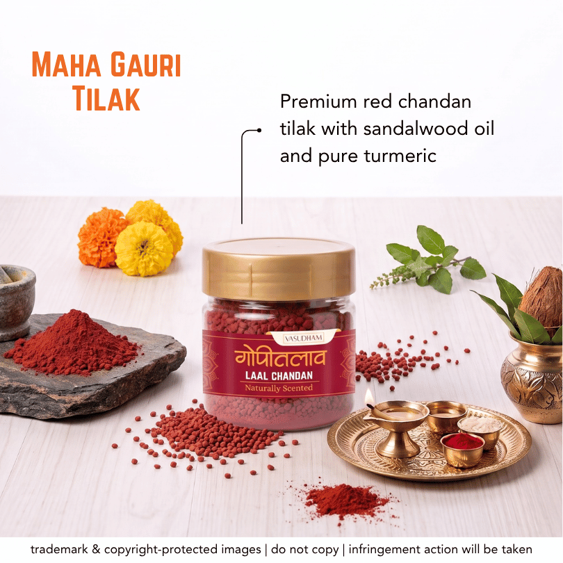 Gopi Talav Red Chandan Tilak Naturally Scented | Laal Chandan Tika - 25 Gm