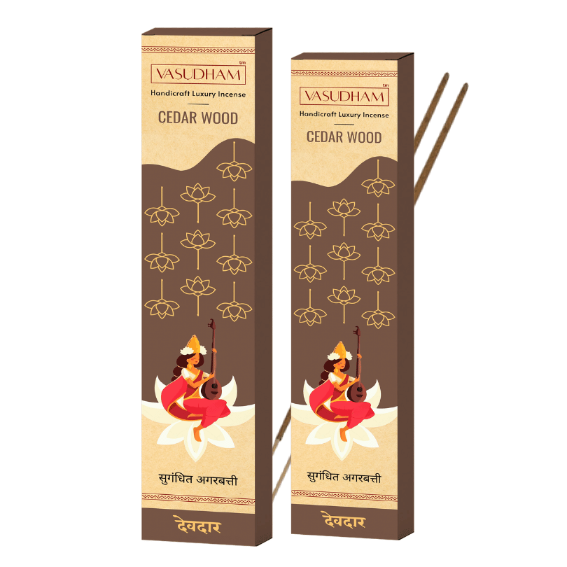Two boxes of vasudham cedarwood handicraft incense sticks
