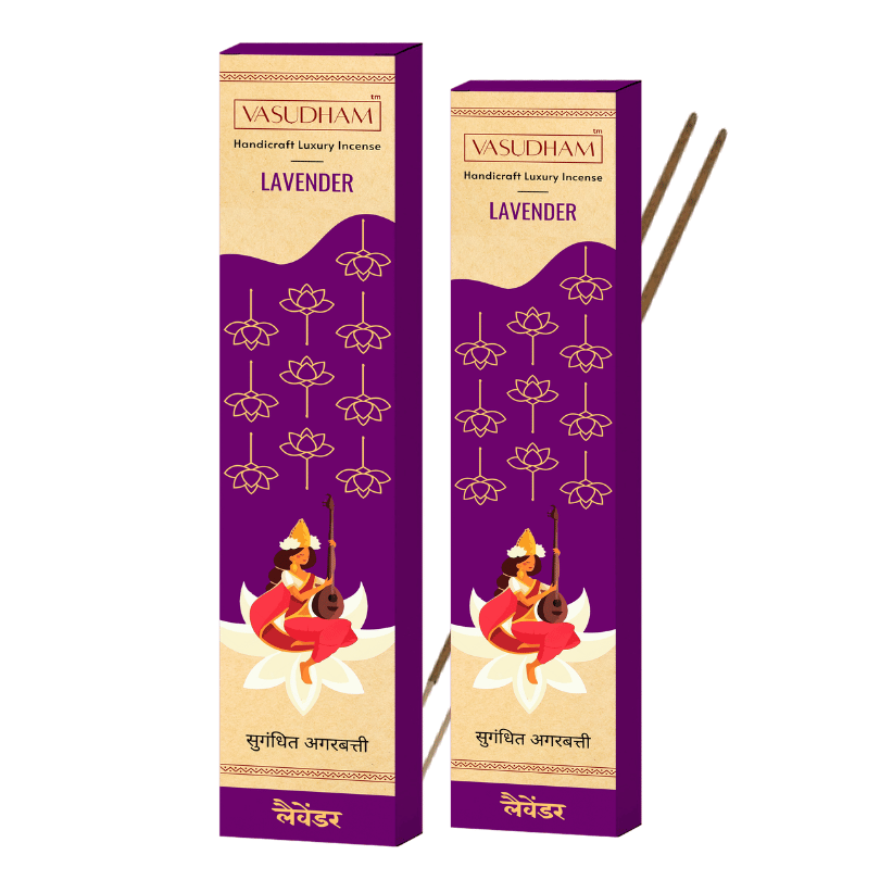 Two boxes of vasudham handicraft lavender incense sticks